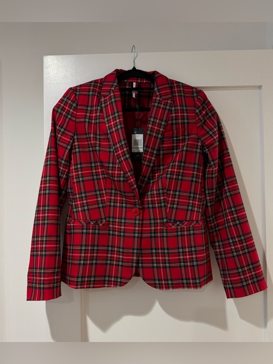 Tommy Hilfiger Jackets & Blazers - Tommy Hilfiger Red Plaid Single-Button Blazer